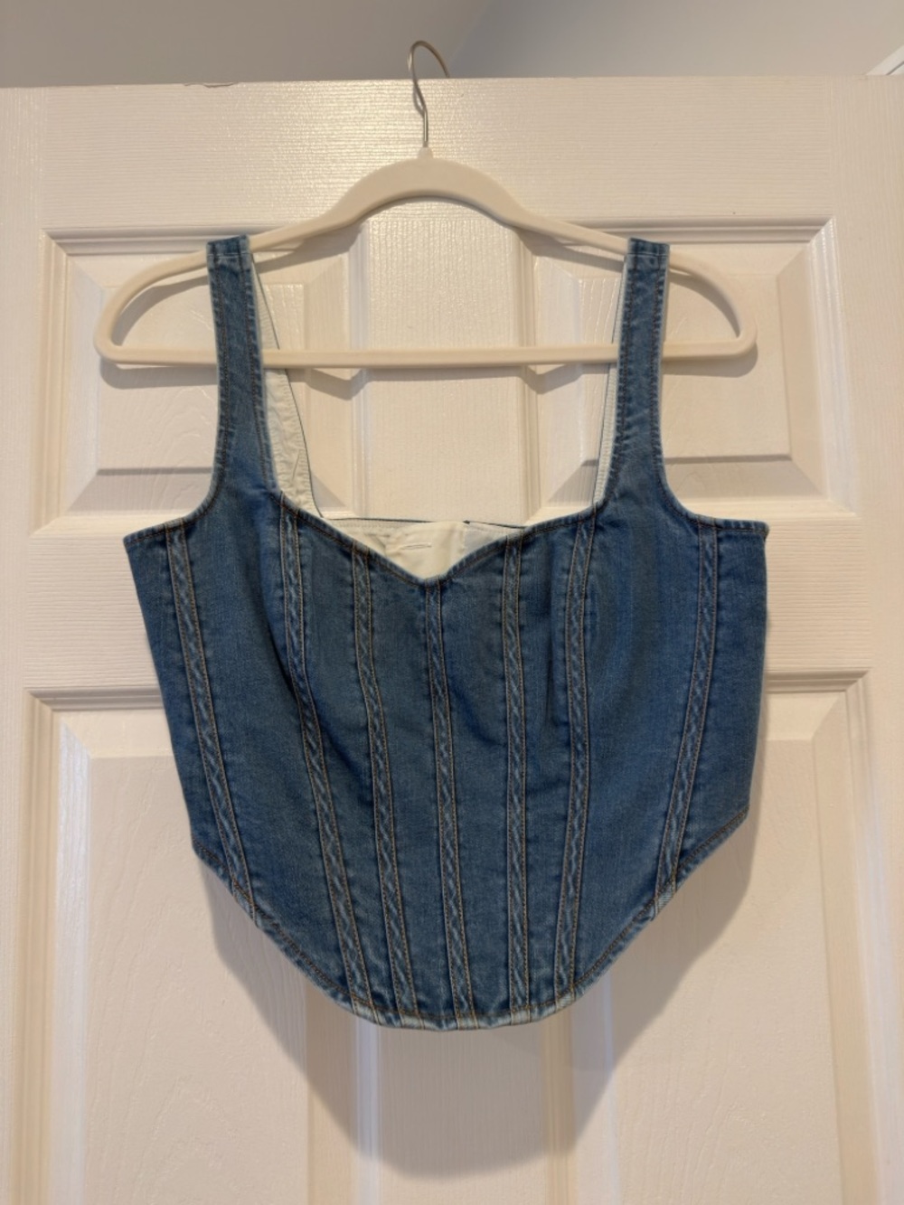 Bardot Denim Corset Tank Top - Blue